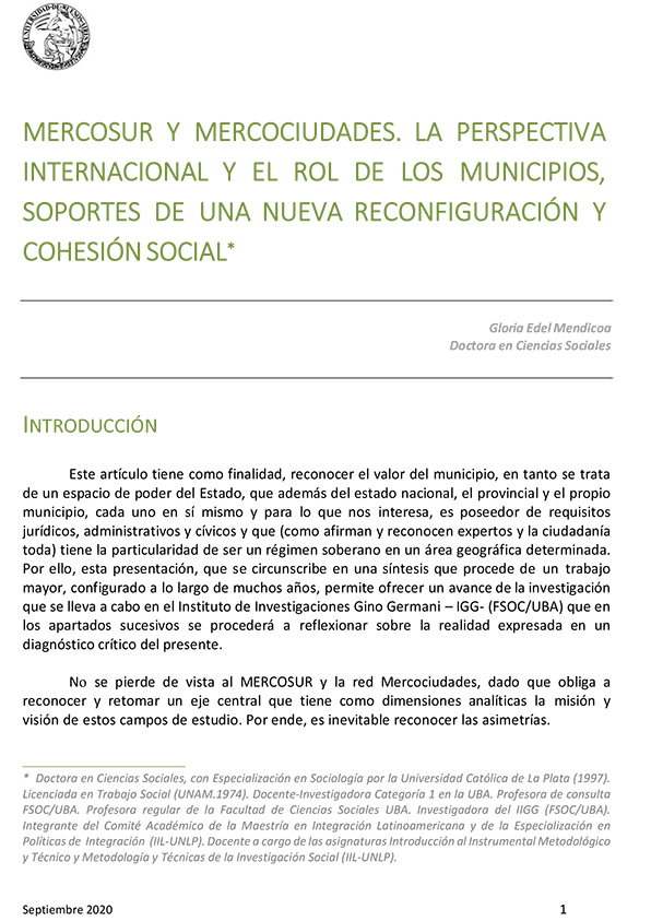 Publicaciones | Grupo de Estudios Institucionalidad Social y MERCOSUR